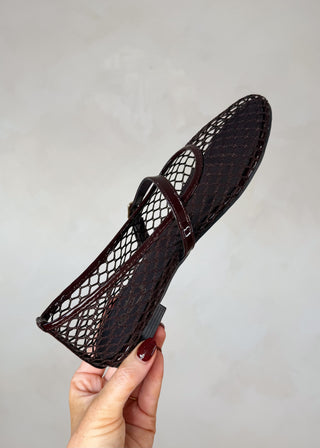 Fishnet ballet flat - Chocolate