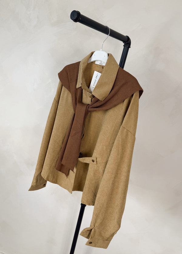 Heritage double shirt knit - camel