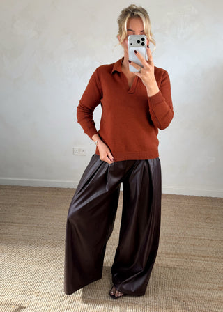 Bonnie collared knit - Rust