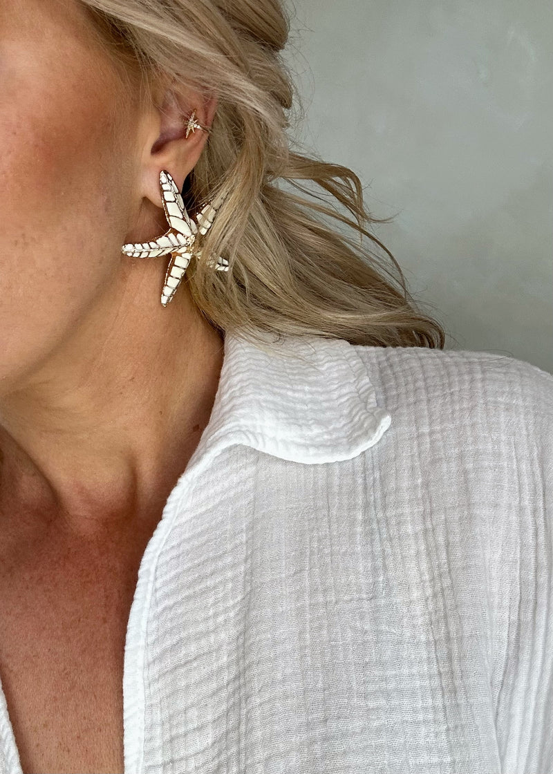 SS25 starfish earring - cream