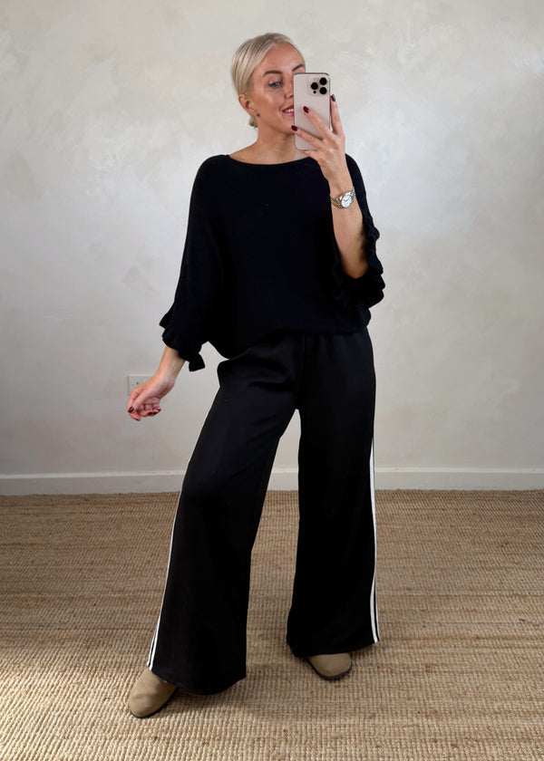 Maddie frill knit - black
