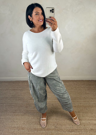 Finch striped trouser - Teal