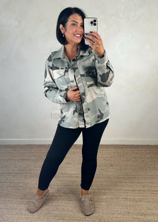 Camo twill denim jacket