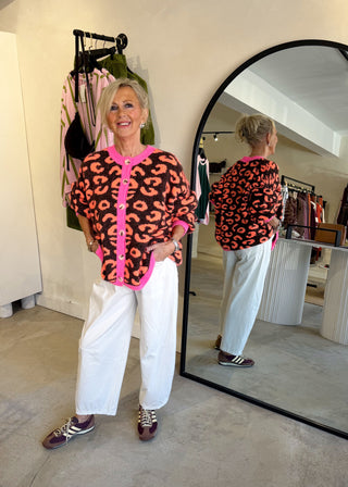 Sam chunky animal print knit - Chocolate