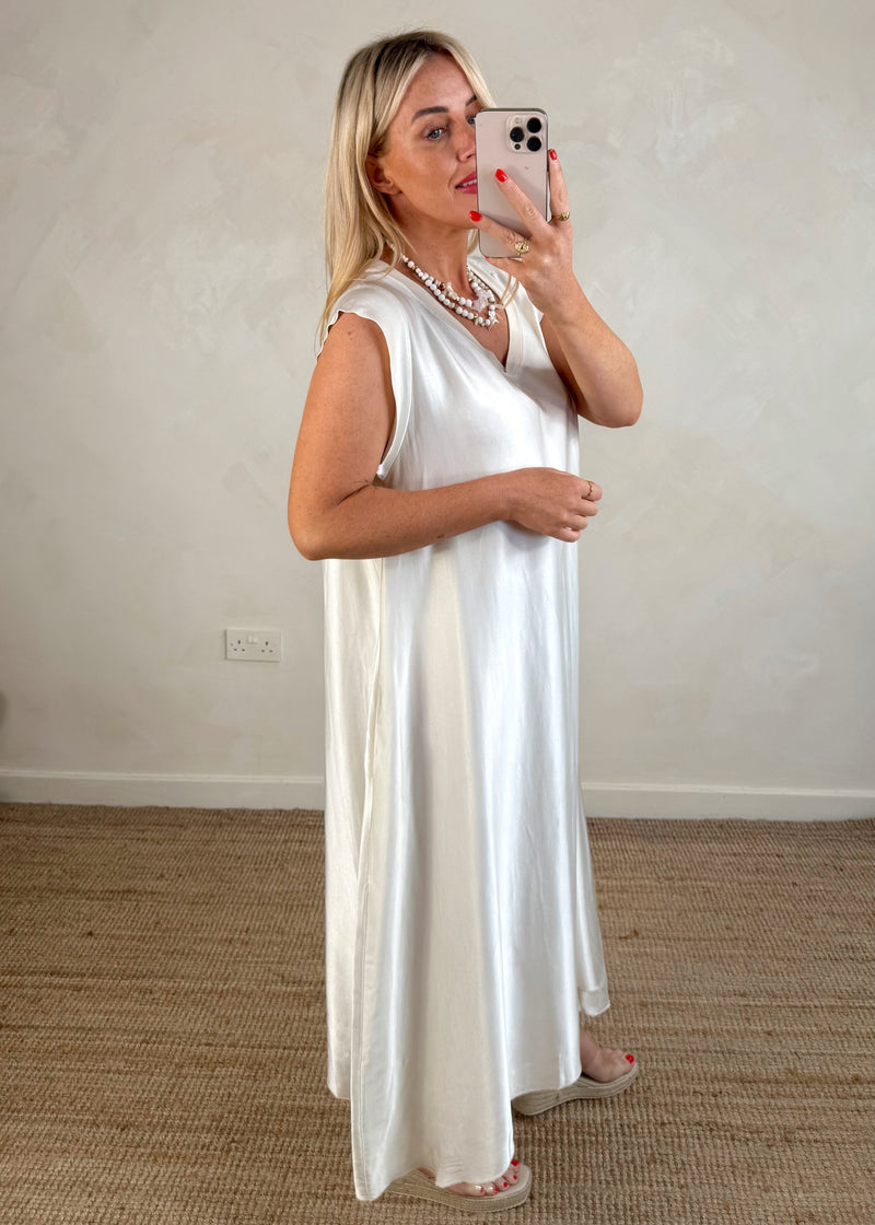 Rae satin maxi - pearl