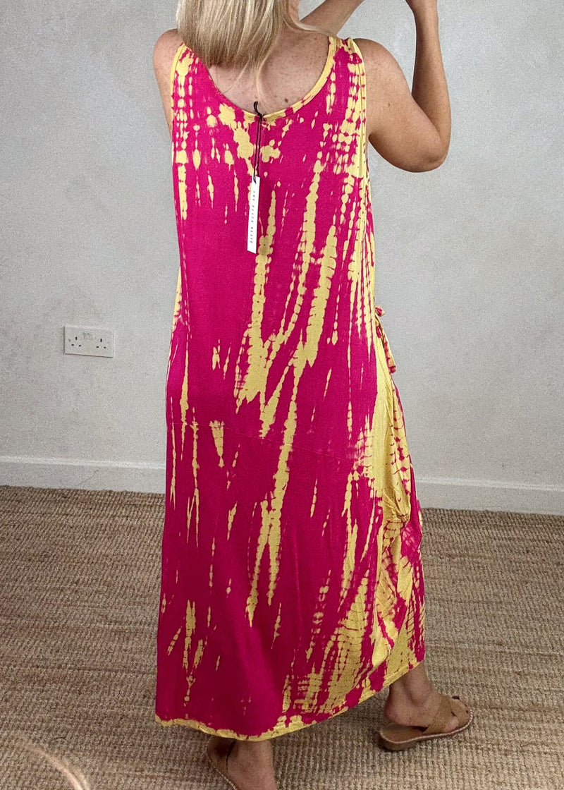 Tie dye pocket maxi - pink-The Style Attic