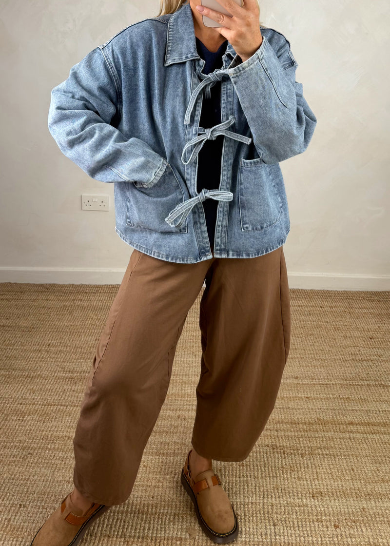 Tilly tie front denim jacket-The Style Attic