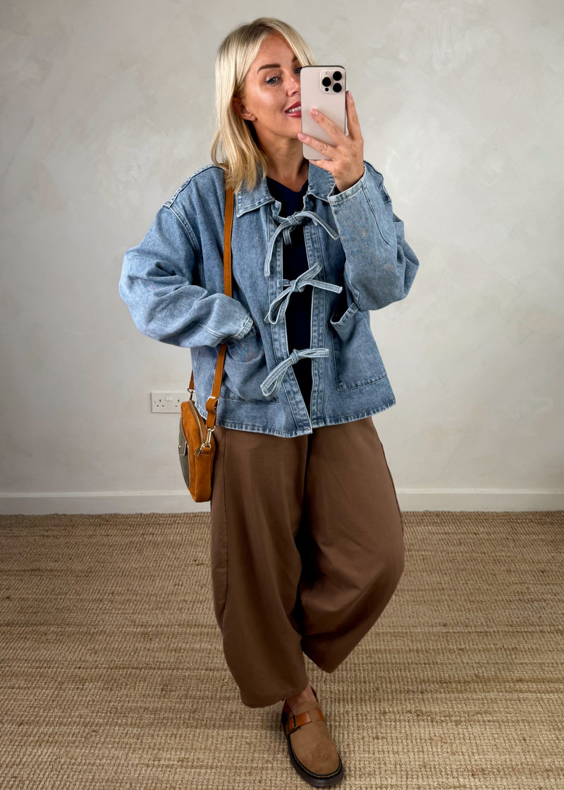 Tilly tie front denim jacket-The Style Attic