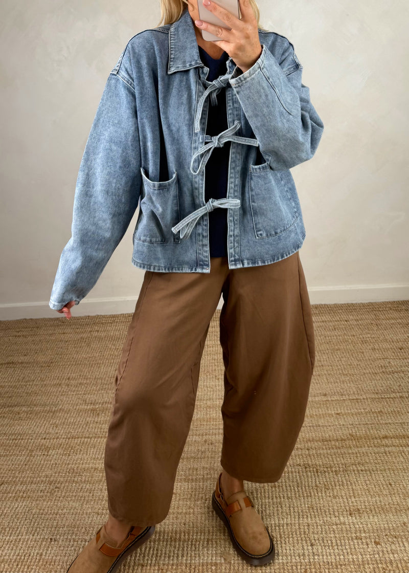Tilly tie front denim jacket-The Style Attic