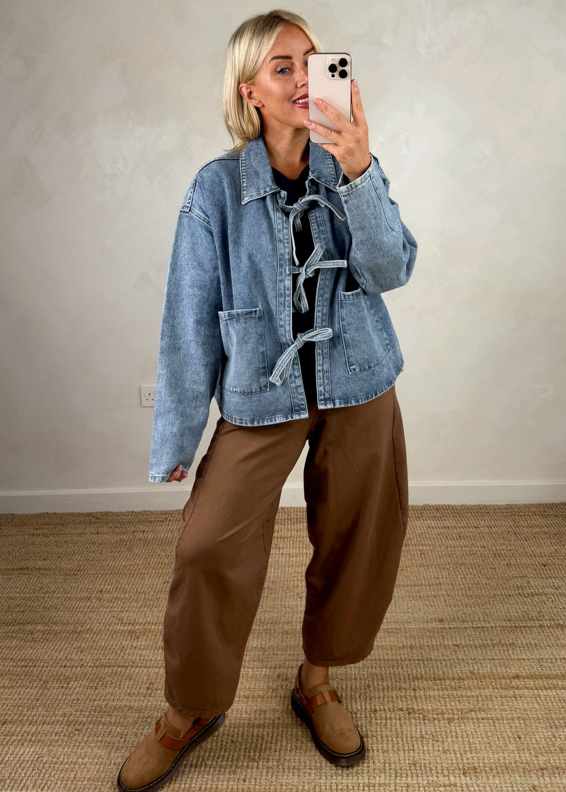 Tilly tie front denim jacket-The Style Attic