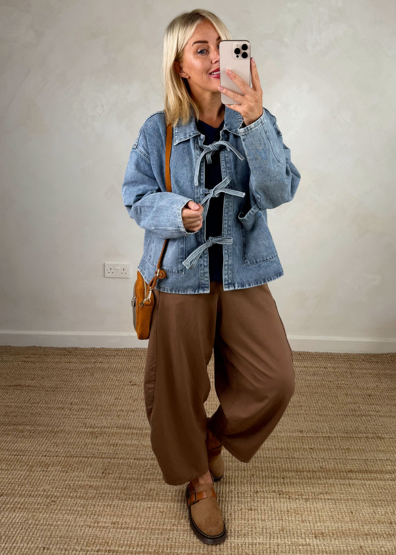 Tilly tie front denim jacket-The Style Attic