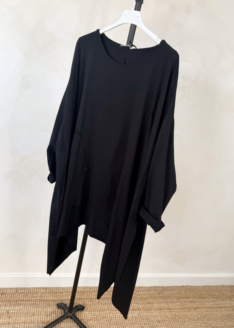 Toni pocket top - black-The Style Attic