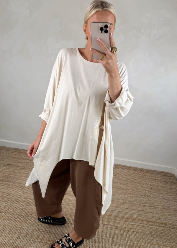 Toni pocket top - cream-The Style Attic