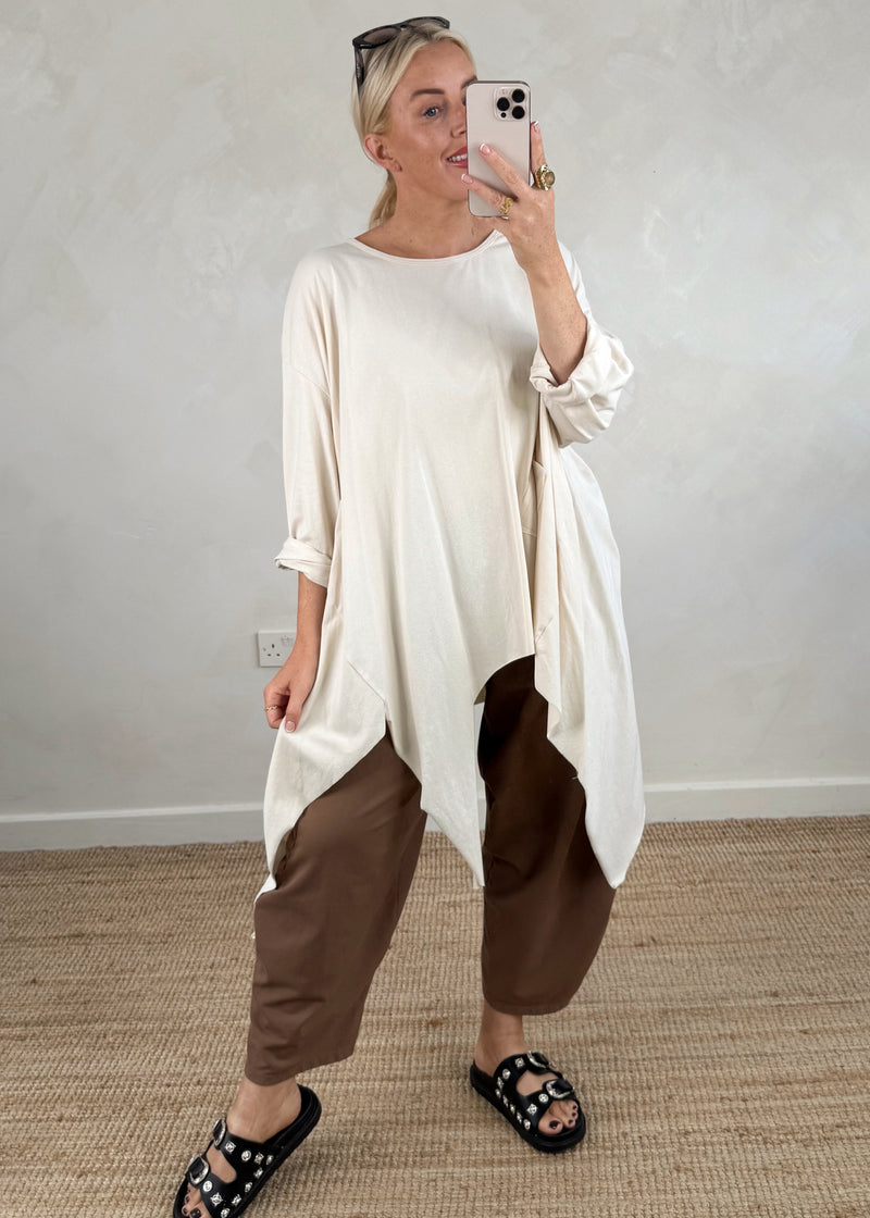 Toni pocket top - cream-The Style Attic