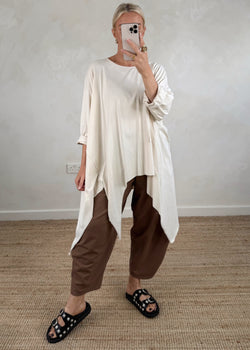 Toni pocket top - cream-The Style Attic