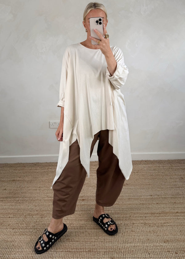 Toni pocket top - cream-The Style Attic