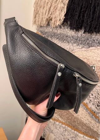 Tori leather sling bag - Black-The Style Attic