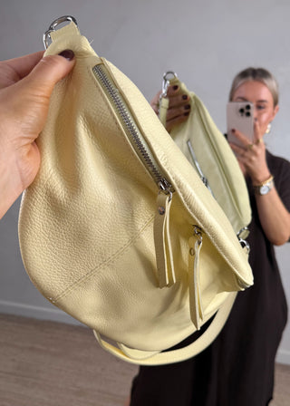 Tori leather sling bag - Buttermilk-The Style Attic