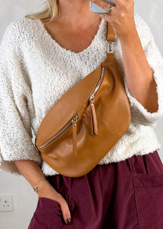 Tori leather sling bag - Light Tan-The Style Attic