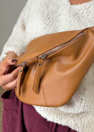 Tori leather sling bag - Light Tan-The Style Attic