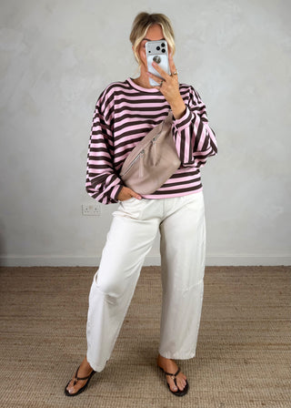 Tori leather sling bag - Nude-The Style Attic