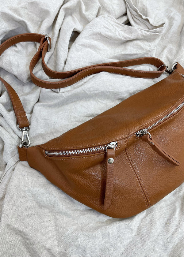 Tori leather sling bag - Tan-The Style Attic