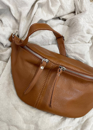 Tori leather sling bag - Tan-The Style Attic