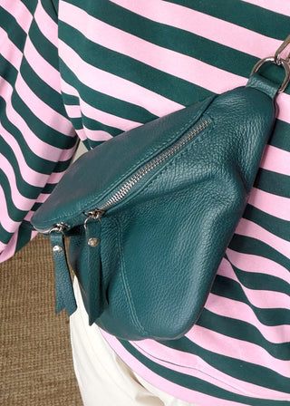 Tori leather sling bag - Teal-The Style Attic