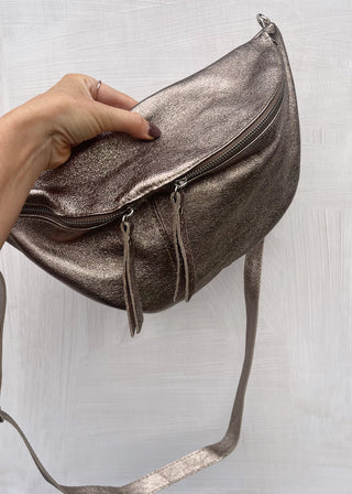 Tori leather sling bag - bronze-The Style Attic