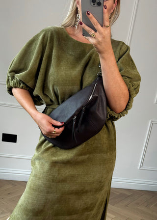 Tori leather sling bag - chocolate-The Style Attic