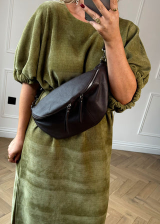 Tori leather sling bag - chocolate-The Style Attic