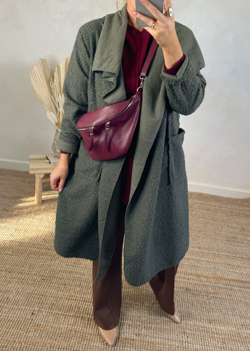 Tori leather sling bag - merlot-The Style Attic