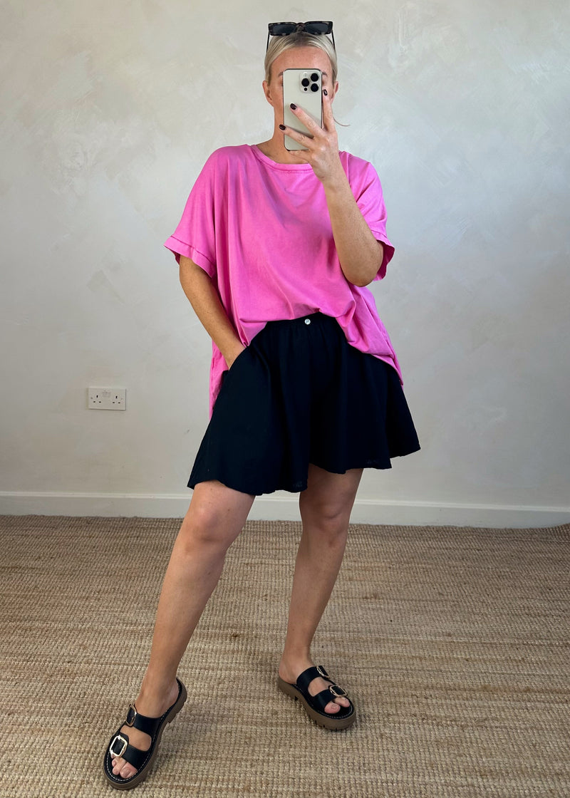 Trent acid wash Tee - bubblegum-The Style Attic