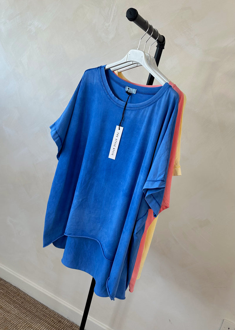 Trent acid wash Tee - cerulean-The Style Attic