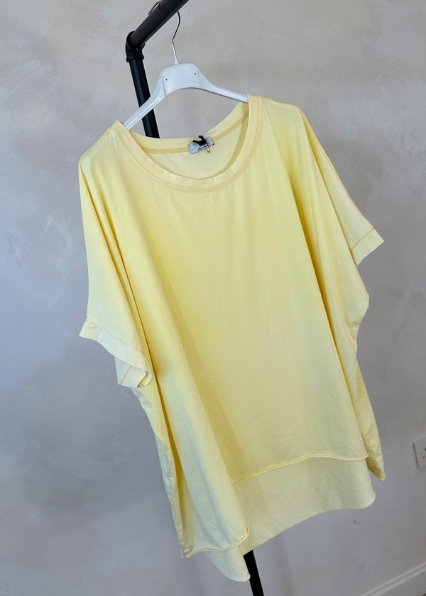Trent acid wash Tee - lemon-The Style Attic