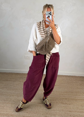Triangle striped knitted scarf - Cream/mocha-The Style Attic