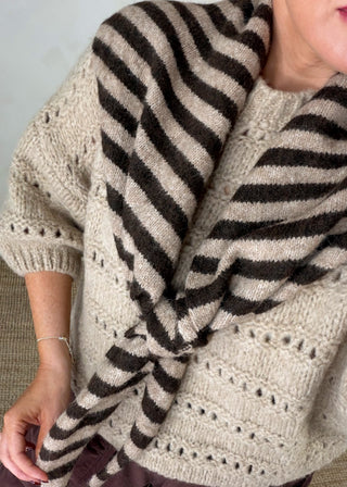 Triangle striped knitted scarf - choc/mocha-The Style Attic