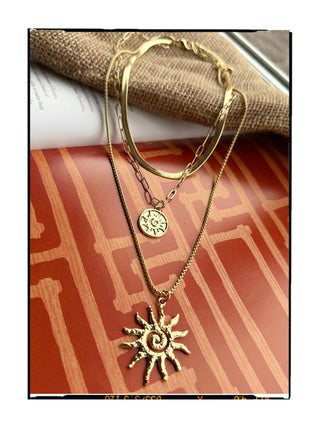Triple sunbeam necklace - Gold-The Style Attic