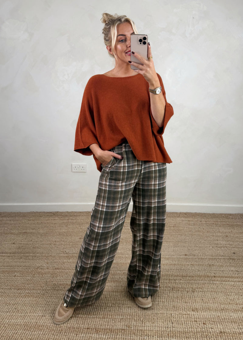 Troon cotton checked trouser - four-The Style Attic