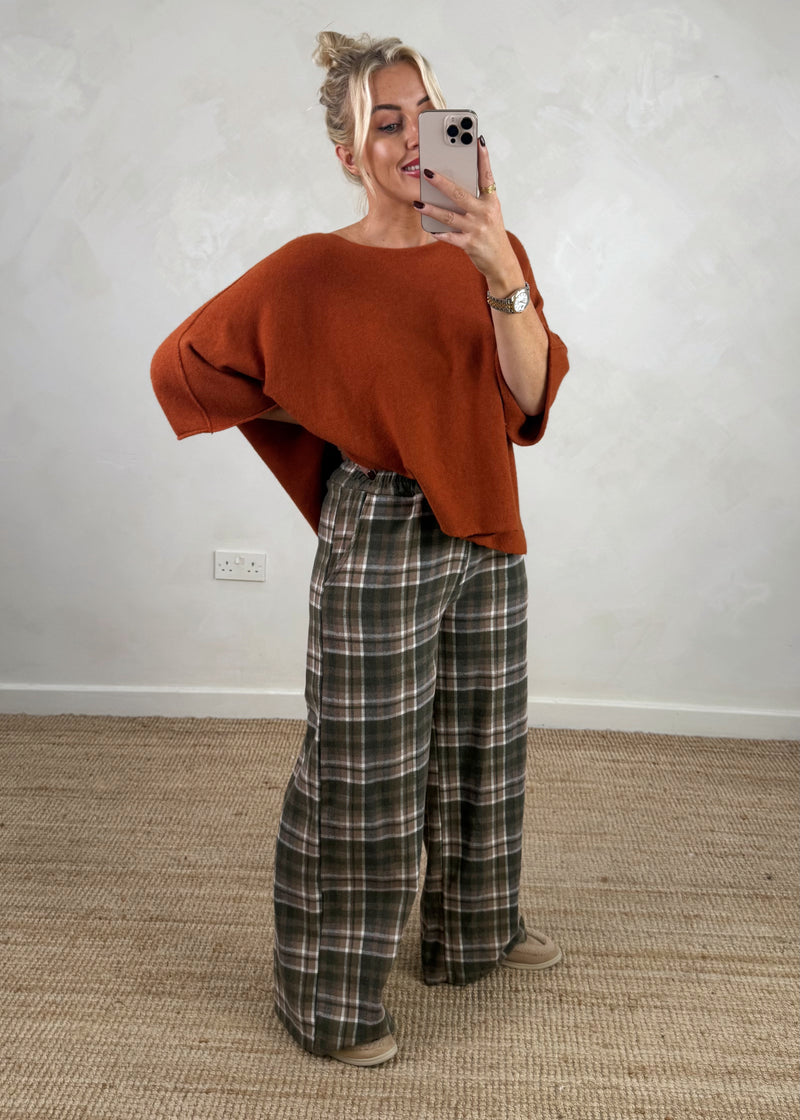 Troon cotton checked trouser - four-The Style Attic