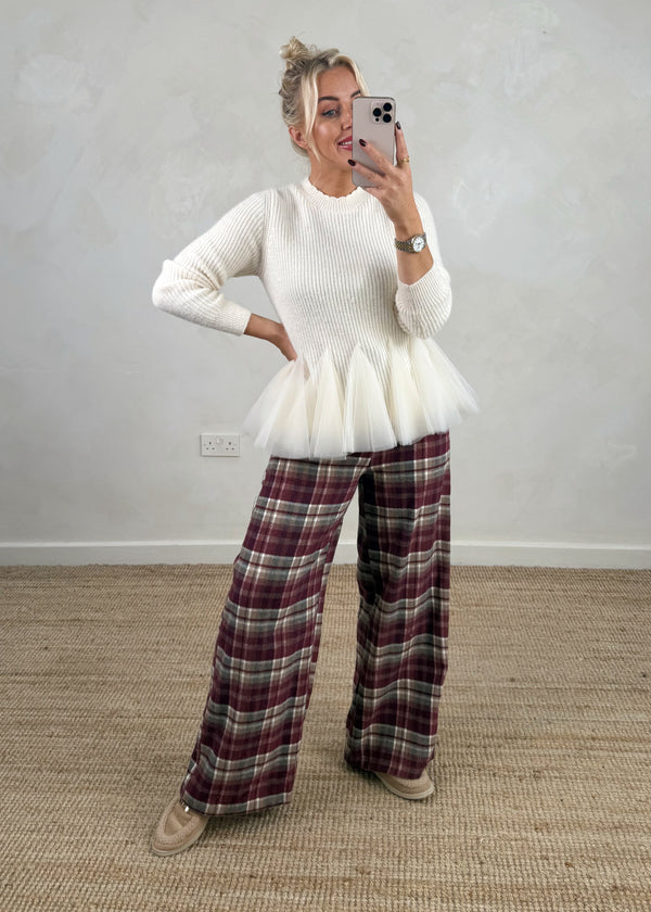 Troon cotton checked trouser - one-The Style Attic
