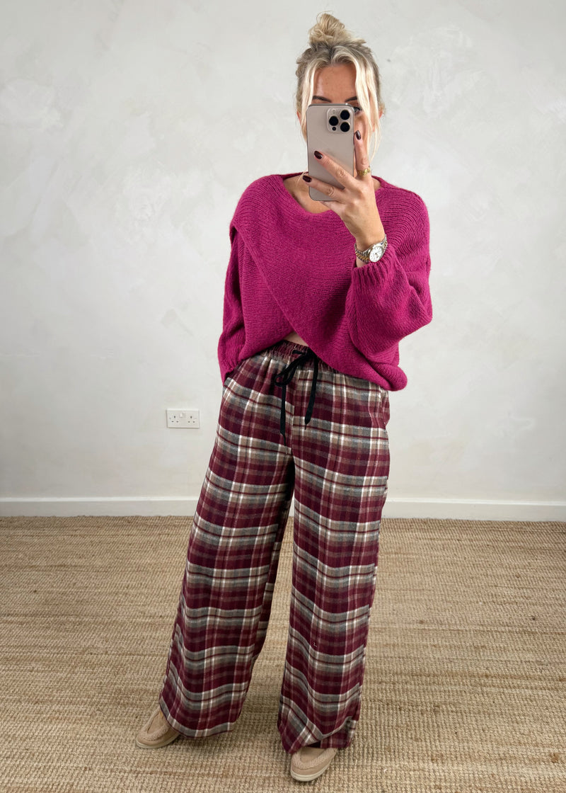 Troon cotton checked trouser - one-The Style Attic