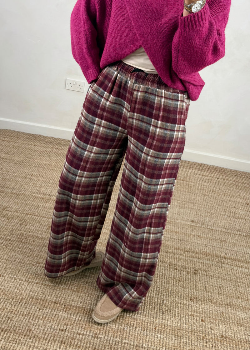 Troon cotton checked trouser - one-The Style Attic