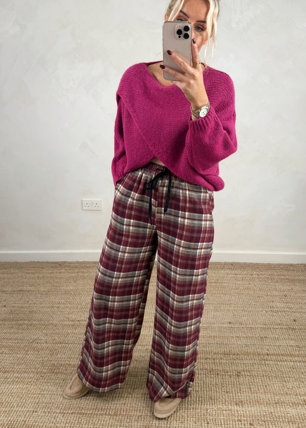 Troon cotton checked trouser - one-The Style Attic