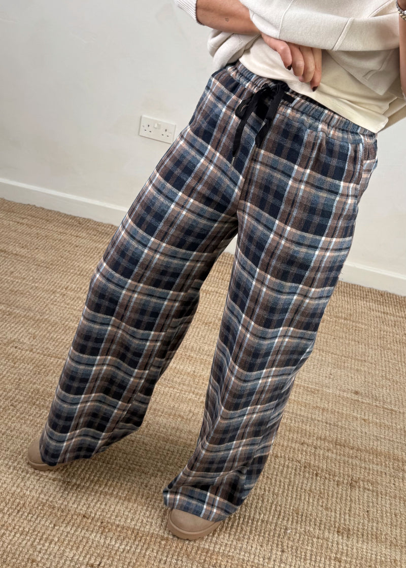 Troon cotton checked trouser - two-The Style Attic