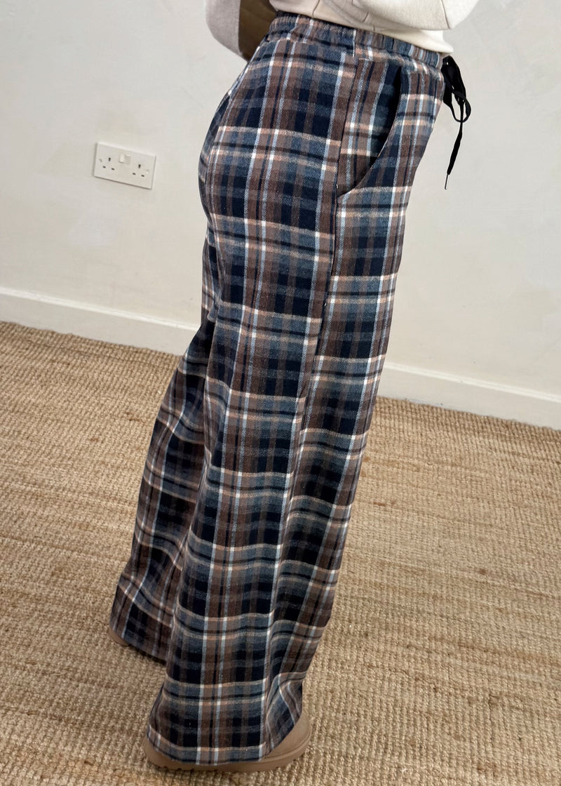 Troon cotton checked trouser - two-The Style Attic