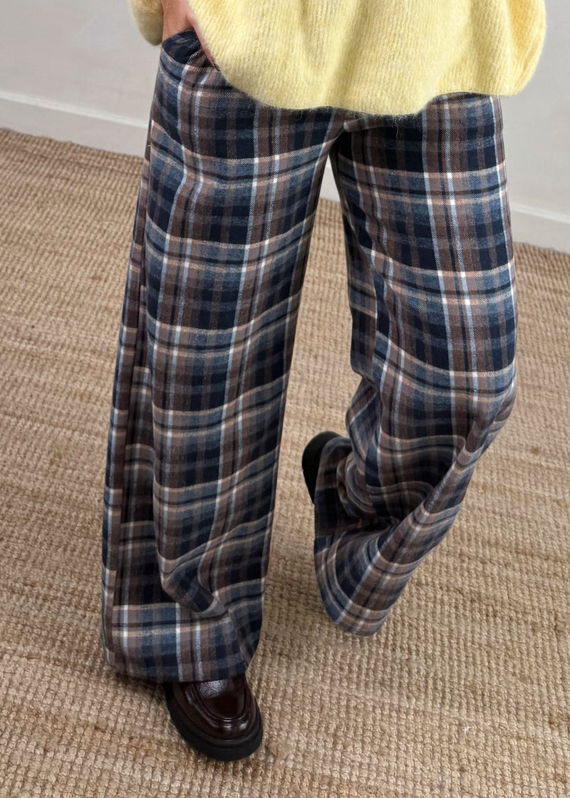 Troon cotton checked trouser - two-The Style Attic