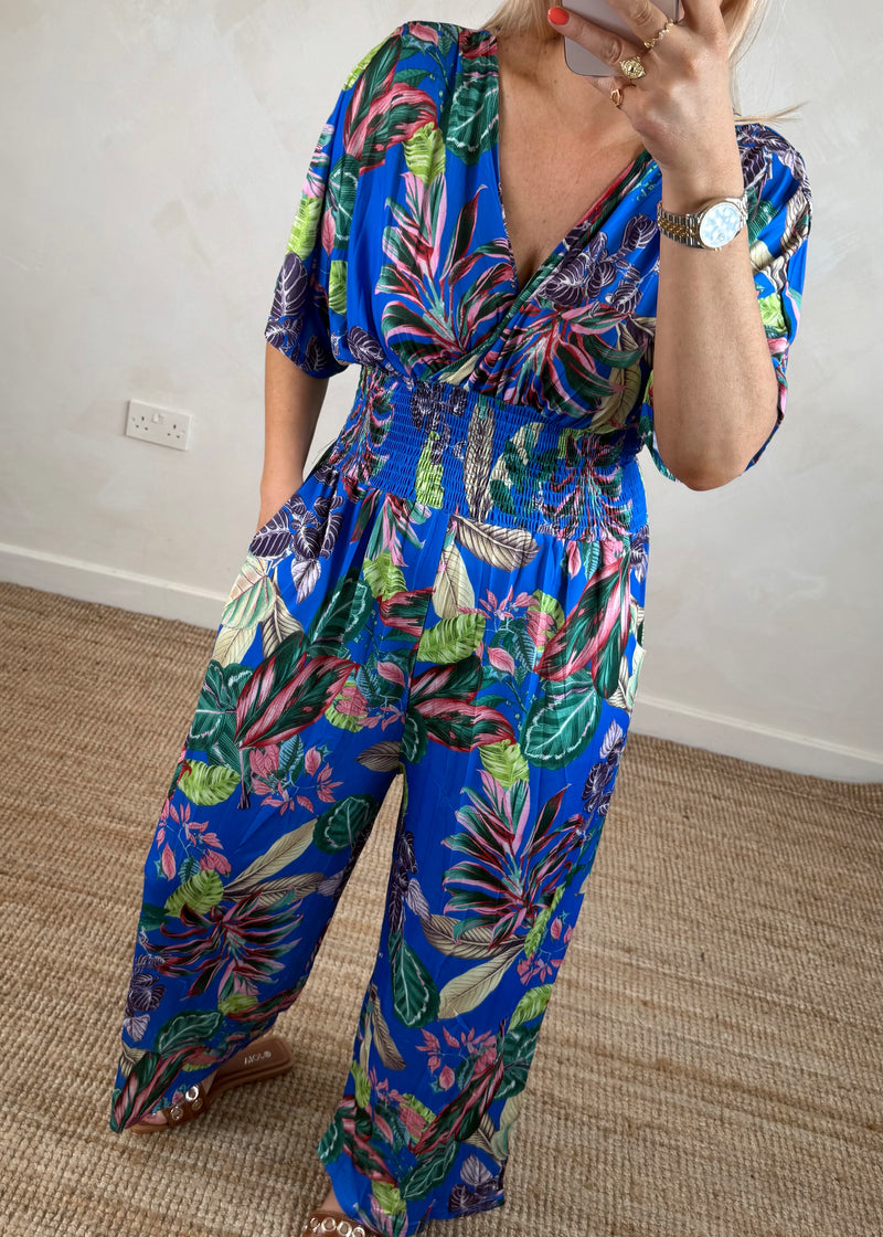 Tropic slinky jumpsuit - cobalt blue-The Style Attic
