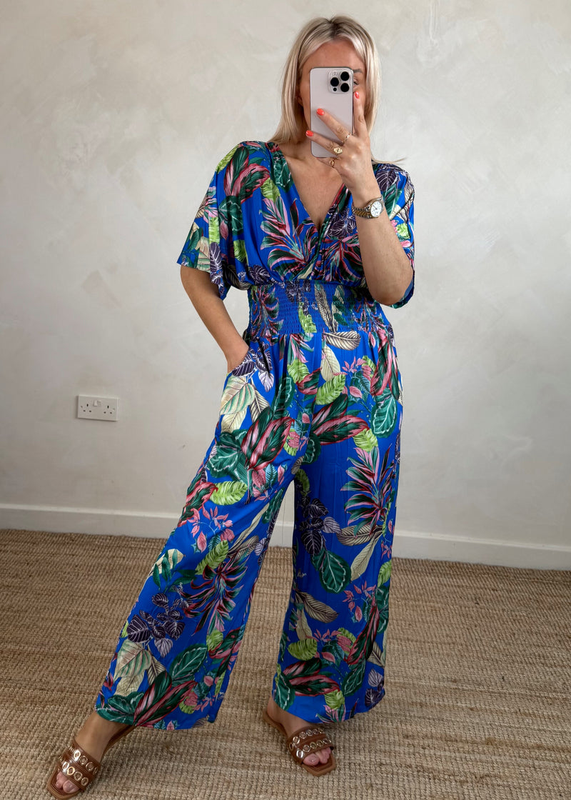 Tropic slinky jumpsuit - cobalt blue-The Style Attic