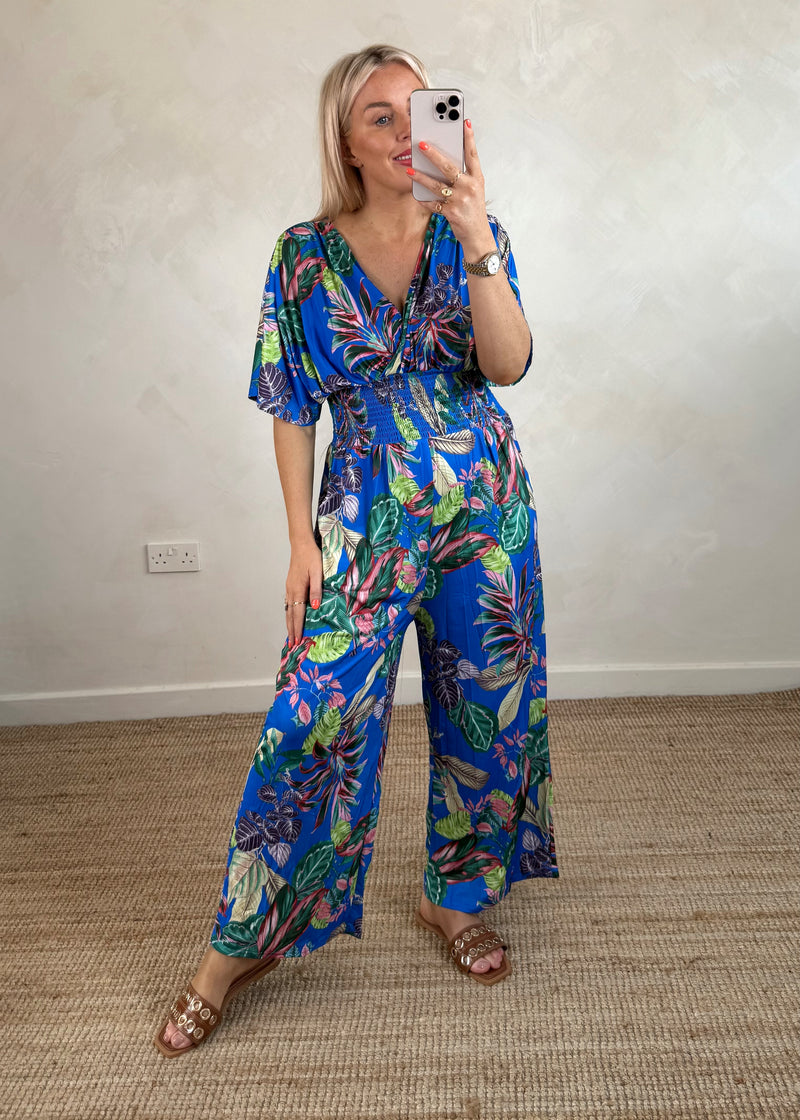 Tropic slinky jumpsuit - cobalt blue-The Style Attic